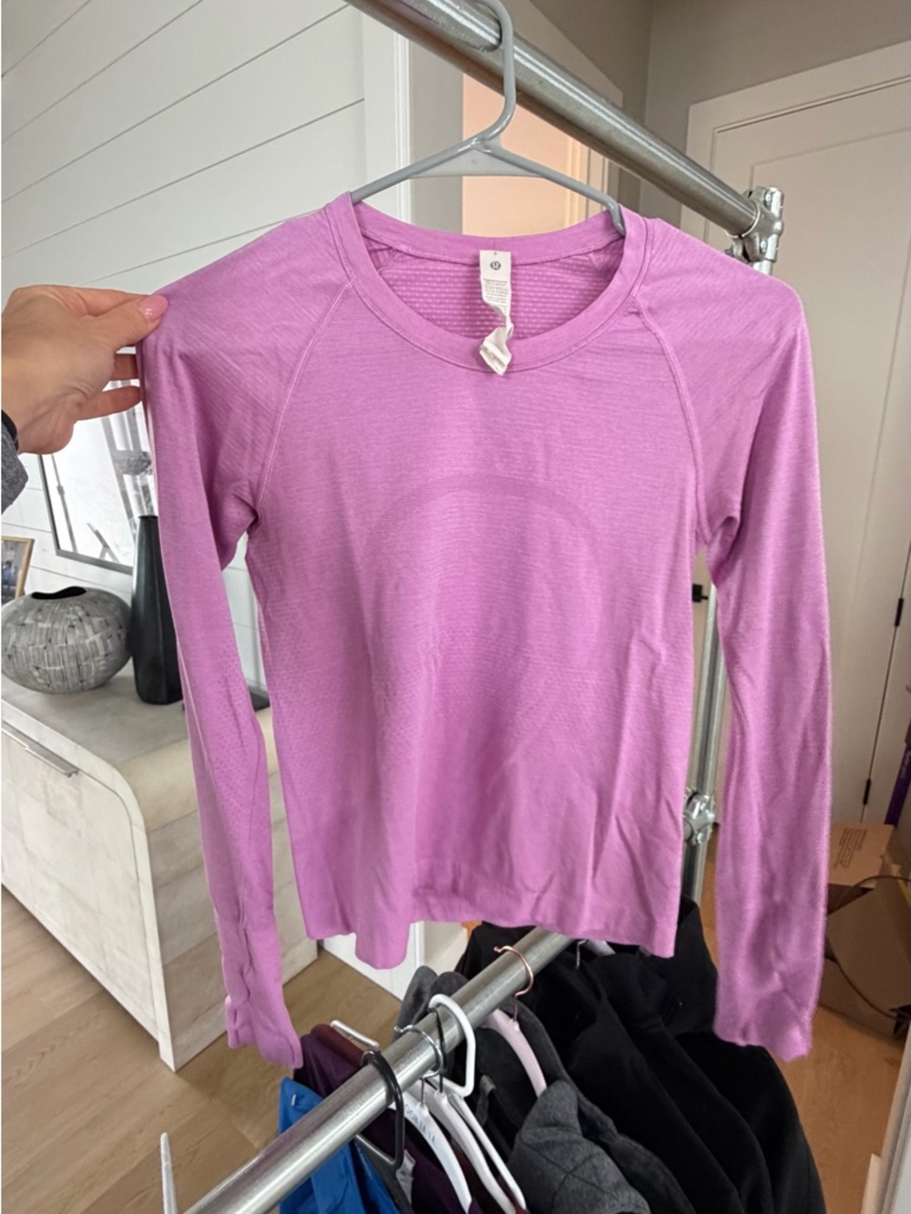 LululLight Pink Long Sleeve Women's Performance Top